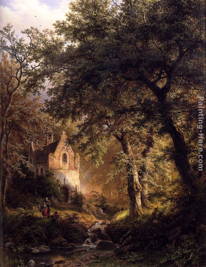 Boslandschap Met Kapel Sous Bois